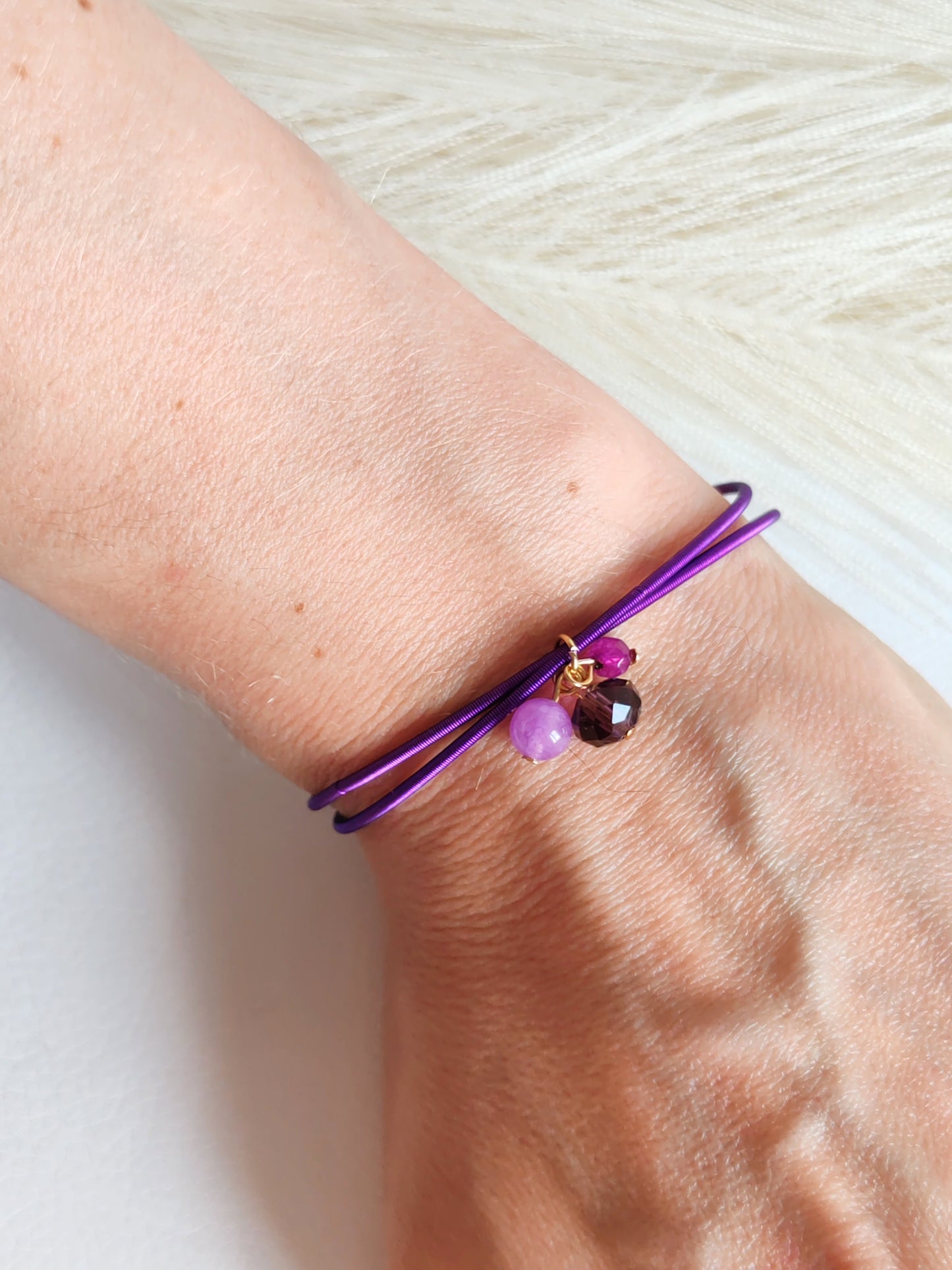 Bracciale elastico in acciaio porpora