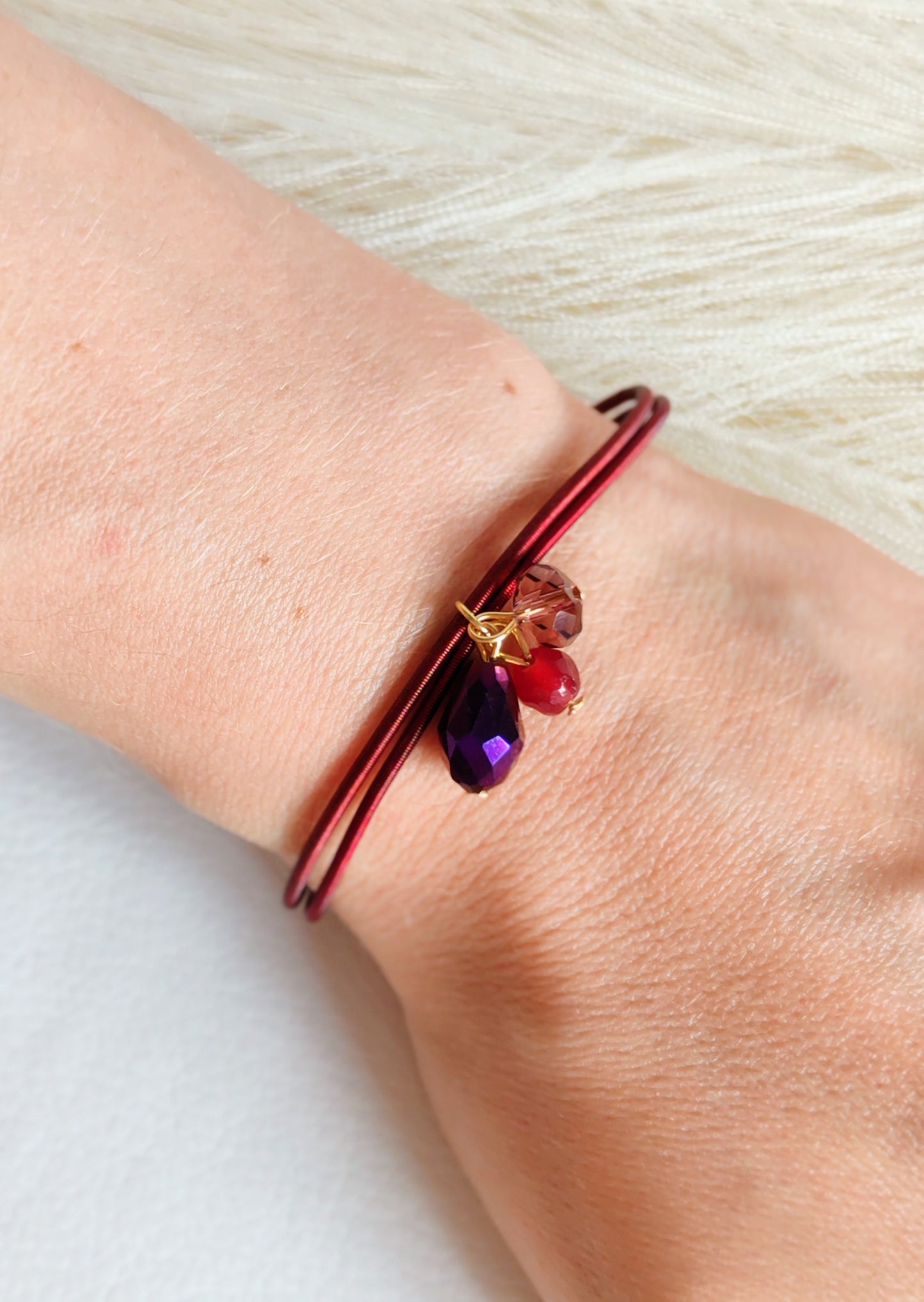 Bracciale elastico in acciaio vinaccia