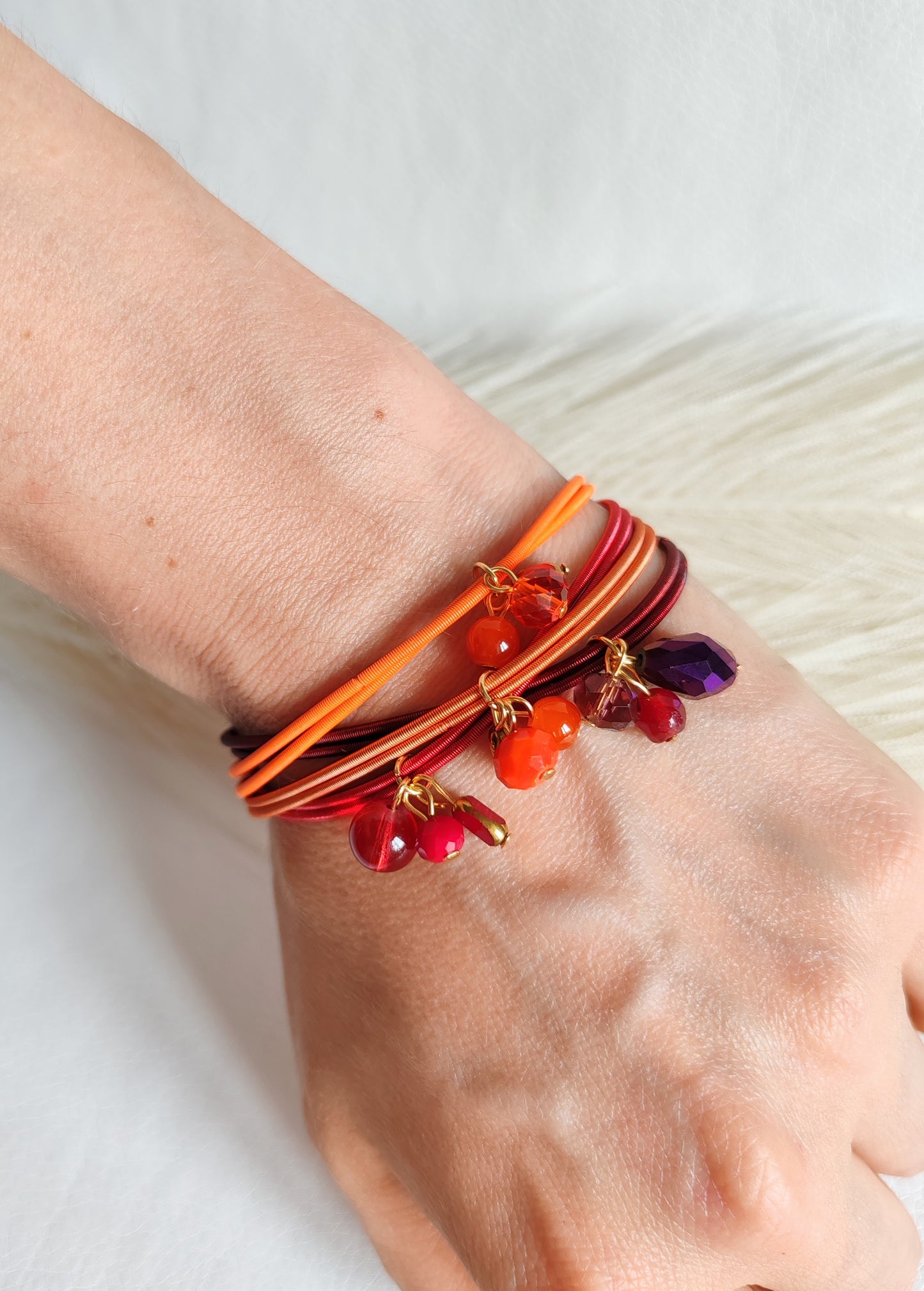 Bracciale elastico in acciaio vinaccia